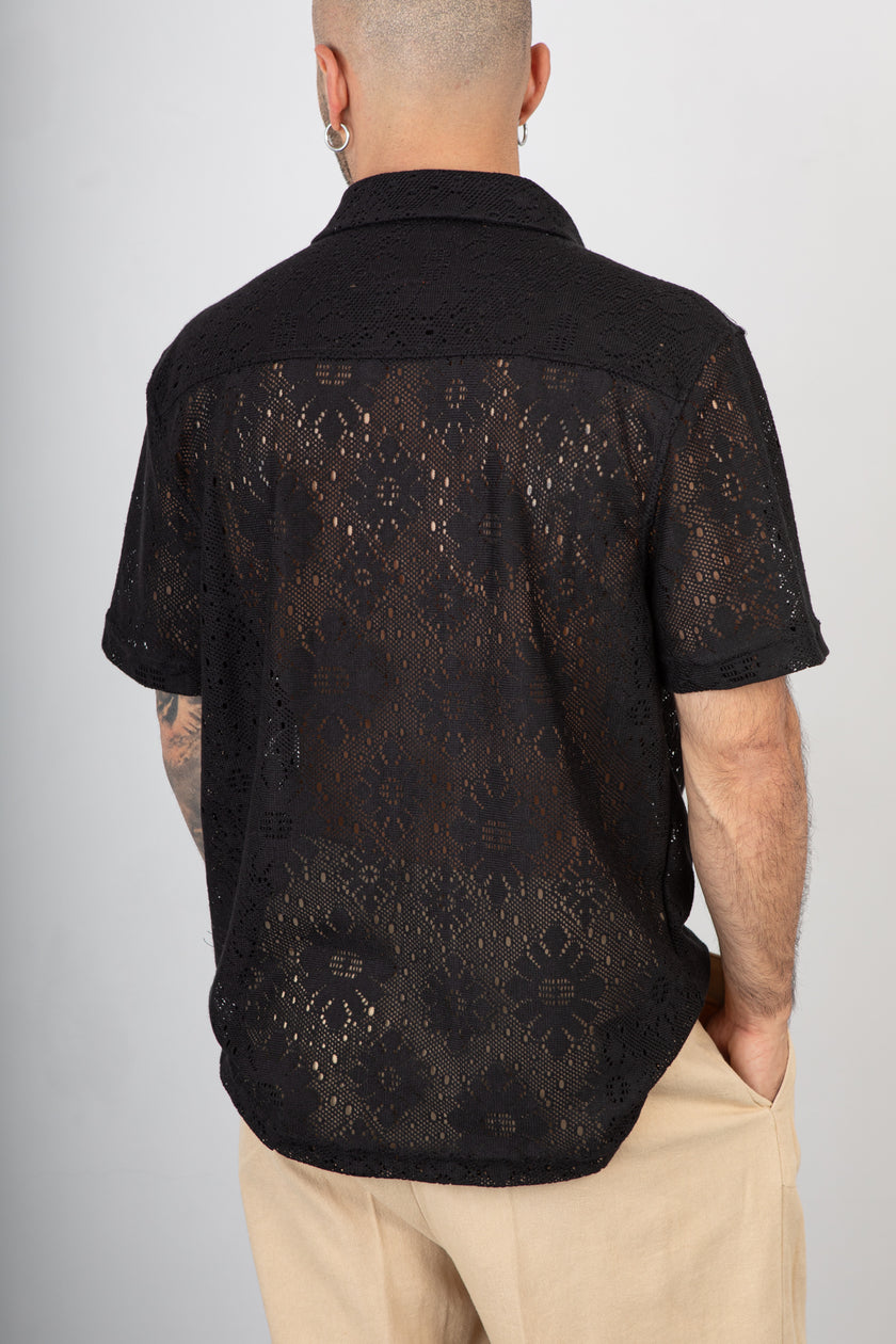 Camicia in pizzo GIANNI LUPO - GL60140D NERO