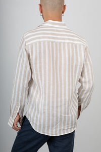 Camicia a righe GIANNI LUPO - GL7781S BEIGE