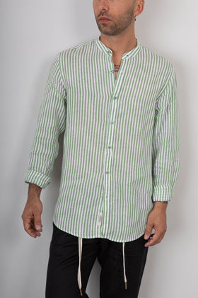 Camicia in lino coreana GIANNI LUPO - GL7782S GREEN