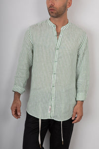 Camicia in lino coreana GIANNI LUPO - GL7782S GREEN