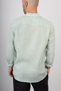 Camicia in lino coreana GIANNI LUPO - GL7782S GREEN
