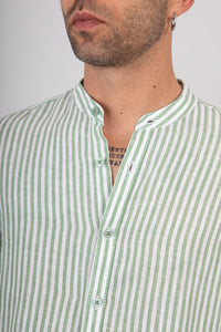 Camicia in lino coreana GIANNI LUPO - GL7782S GREEN