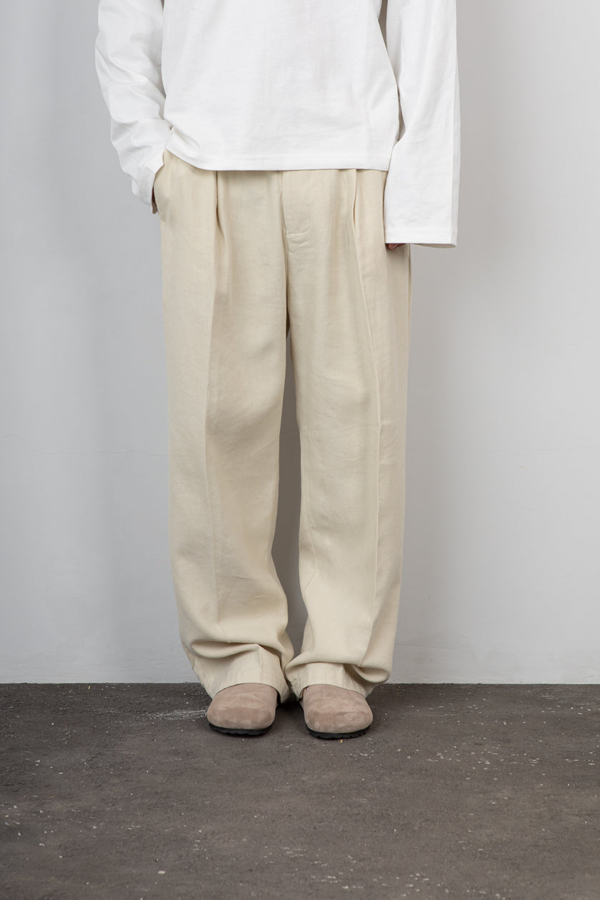 Pantalone palazzo misto lino TELAMIRA - CTP06078 BURRO