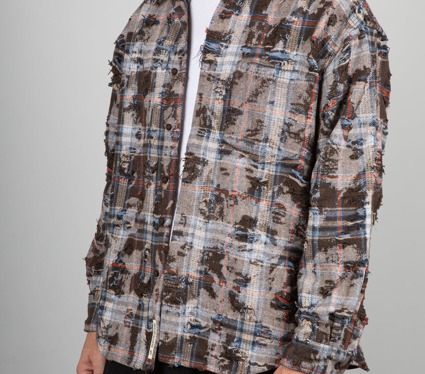 Camicia Destroyed WOODBIRD-2536-719