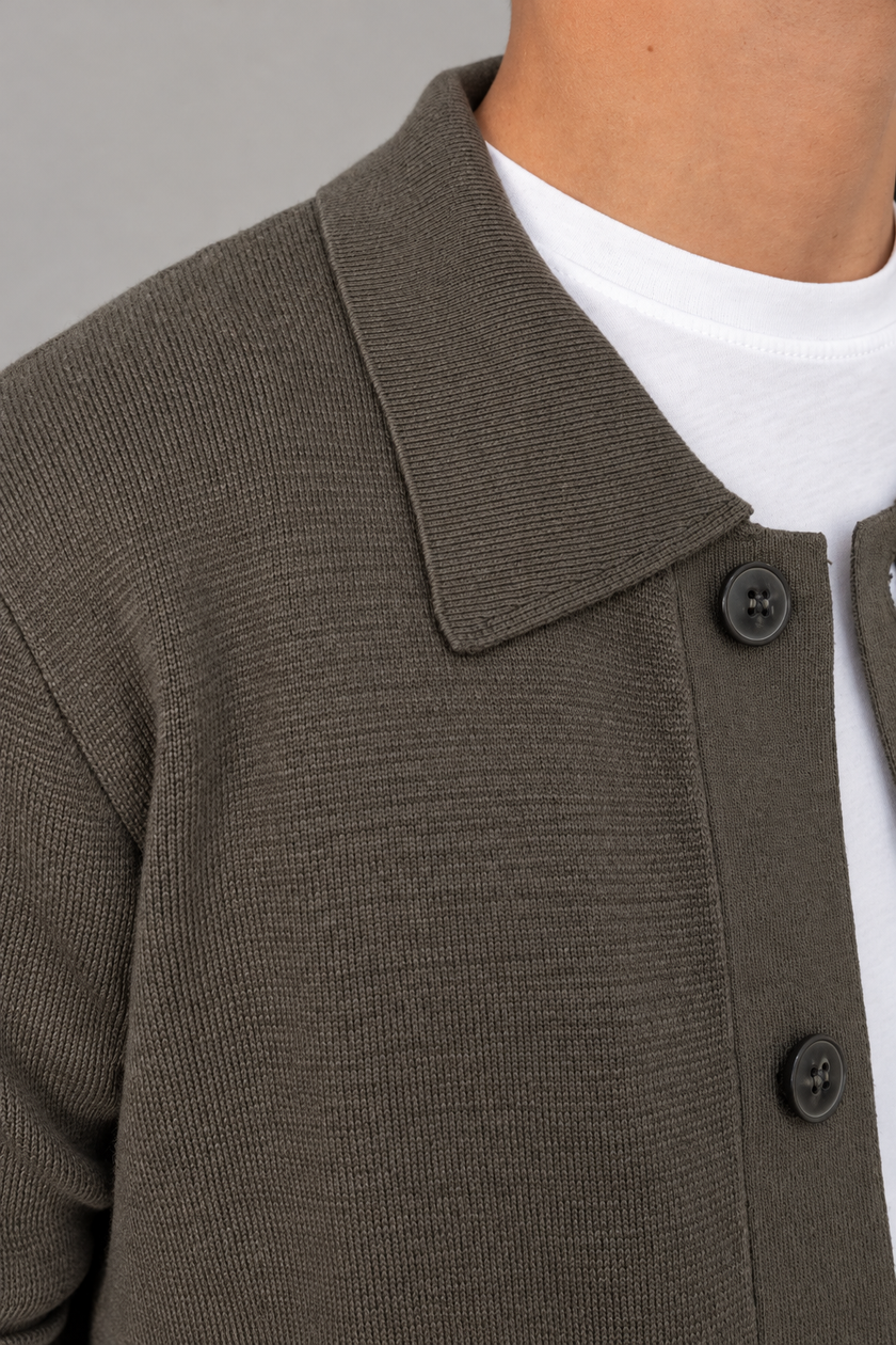 Cardigan con colletto HAMAKI-OH - 3250H VERDE