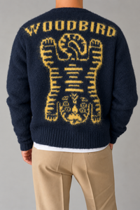 Tiger cardigan WOODBIRD - 2636-809 NAVY