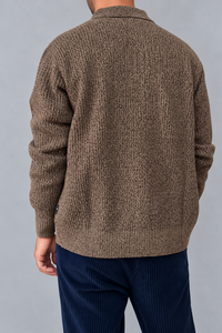 Cardigan mouliné HAMAKI-OH - 3224H MARRONE