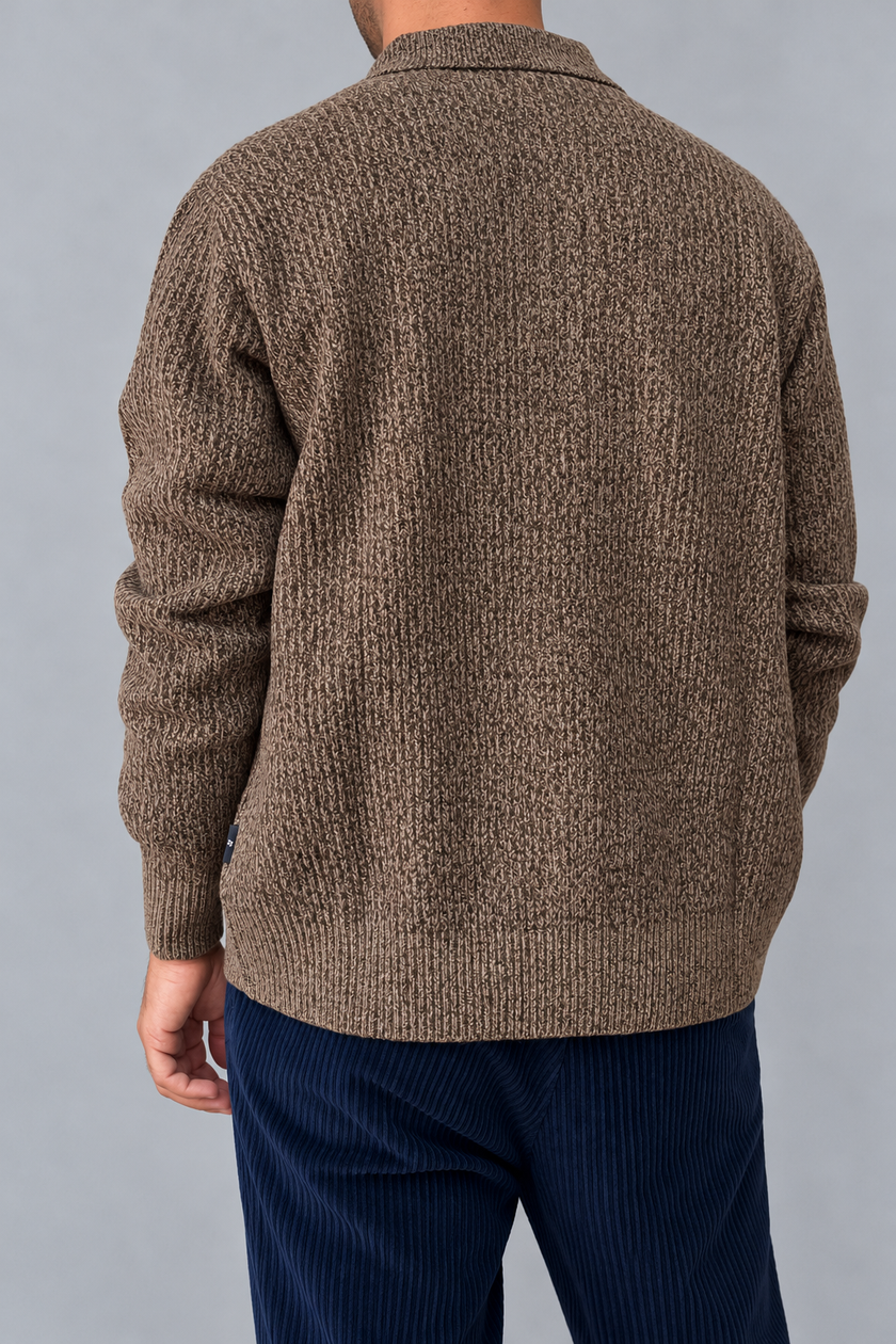 Cardigan mouliné HAMAKI-OH - 3224H MARRONE