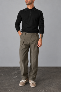 Long sleeve polo GIANNI LUPO - GL508S BLACK