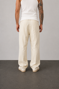 Pantalone palazzo misto lino TELAMIRA - CTP06078 BURRO