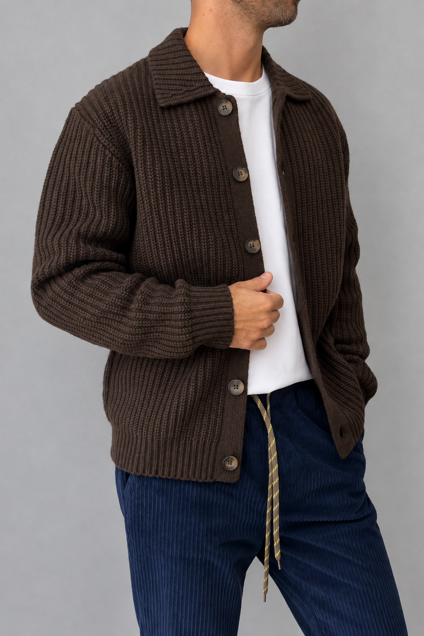 Cardigan costa inglese HAMAKI-OH - 3227H MORO