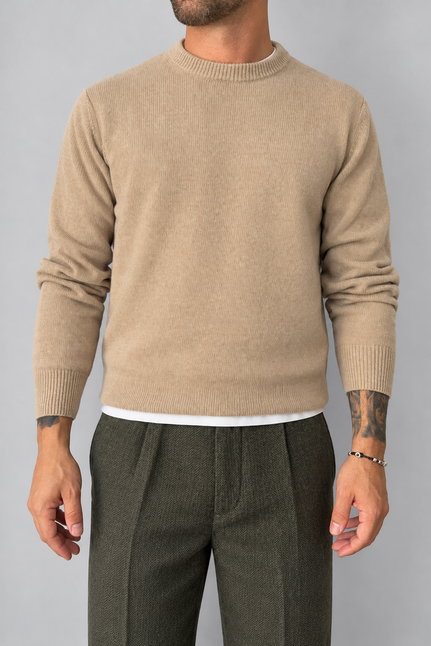 Maglione misto cashmere TELAMIRA - STM100 CAMMELLO
