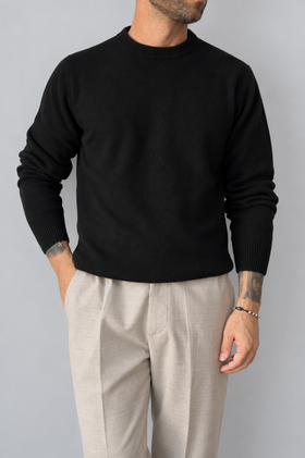 Maglione misto cashmere TELAMIRA - STM100 NERO