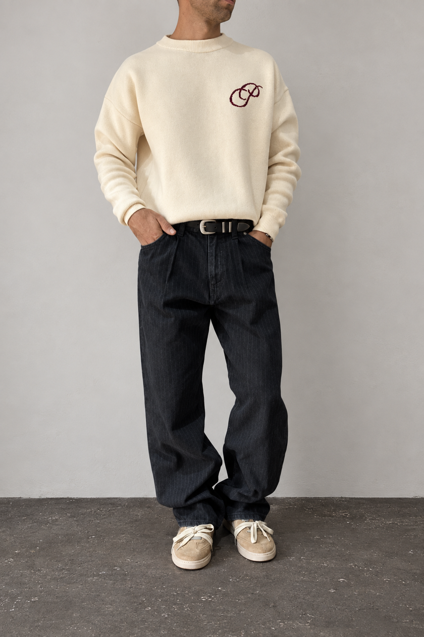 Jeans gessato DR DENIM - OMAR BARREL WASHED BLACK