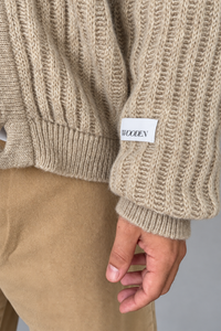Cardigan a coste WOODEN - BRUNICO BEIGE