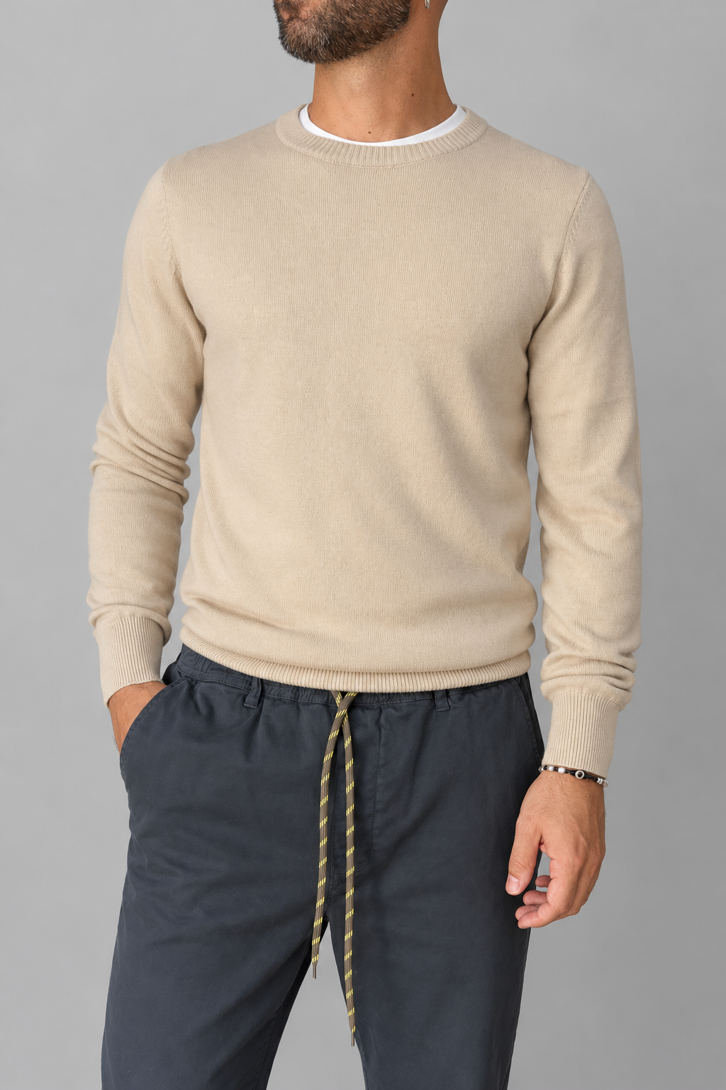 Maglione cashmere GIANNI LUPO - CAMEL GL383S