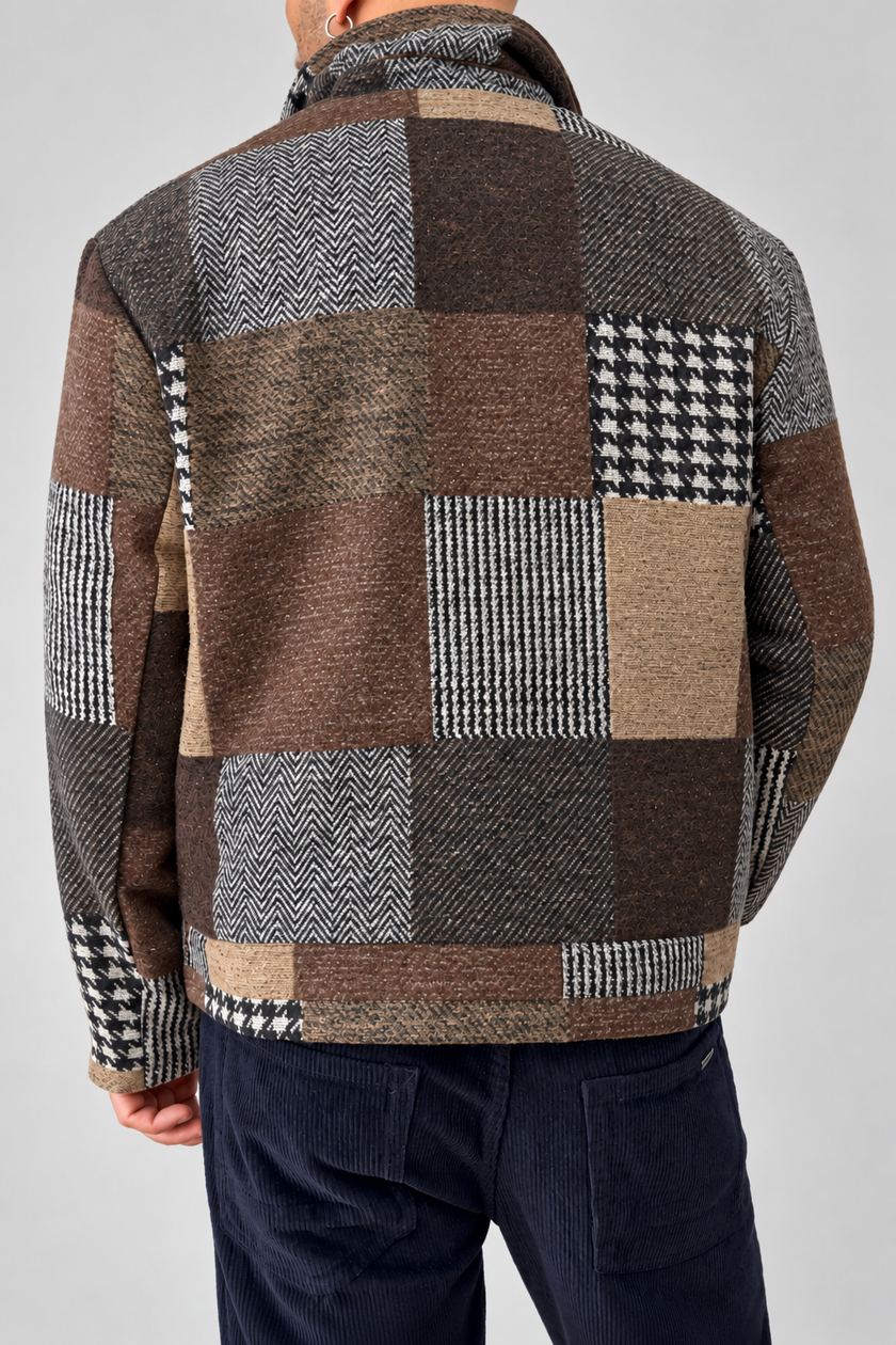 Giacca camicia patch TELAMIRA - GTG05104 MARRONE