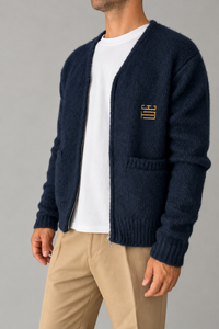 Tiger cardigan WOODBIRD - 2636-809 NAVY