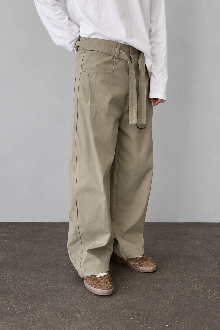 Pantalone belted TELAMIRA - CTP06304 KJAKI