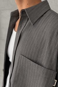 Giacca camicia gessata WOODBIRD - 2636-706 DARK GREY