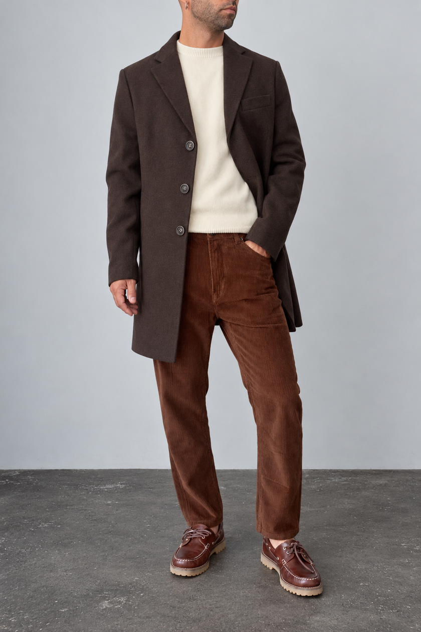 Cappotto monopetto GIANNI LUPO - GL7035H GRIGIO MARRONE