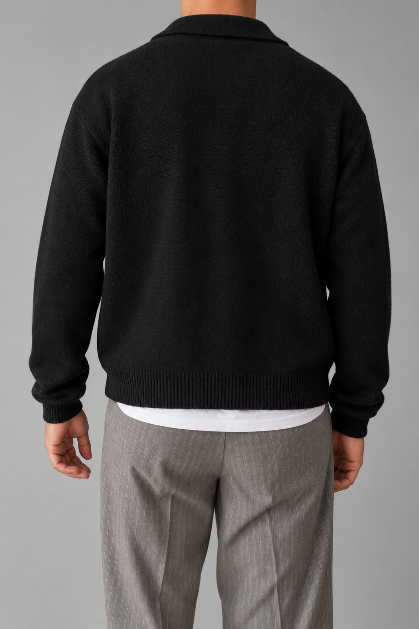 Polo 1/2 zip WOODBIRD - 2636-803 NERO