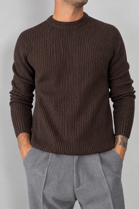 Maglione costa inglese TELAMIRA - MV-032 MORO