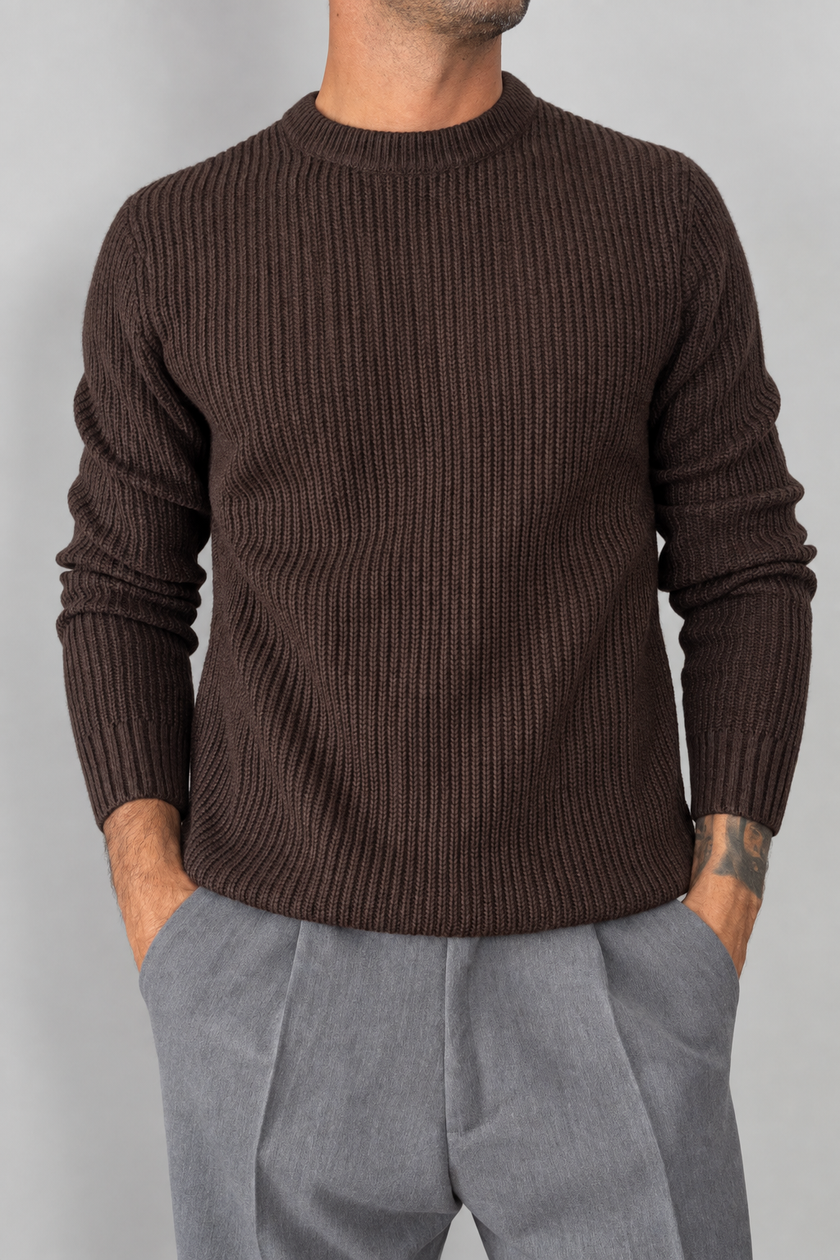 Maglione costa inglese TELAMIRA - MV-032 MORO