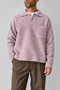 Polo bouclé WOODBIRD - 2536-804 DUSTY VIOLET