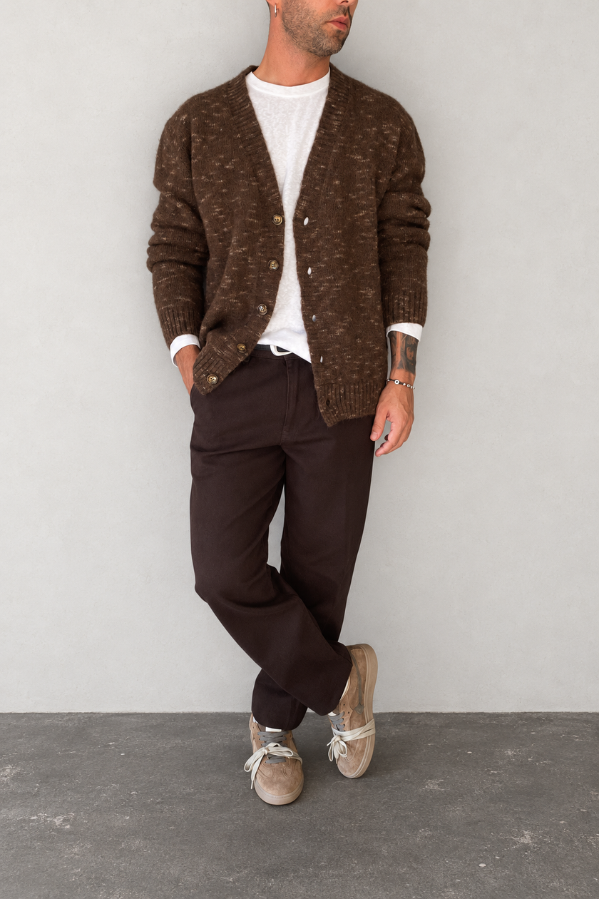 Cardigan Jacquard S001 - KODY82 CIGAR