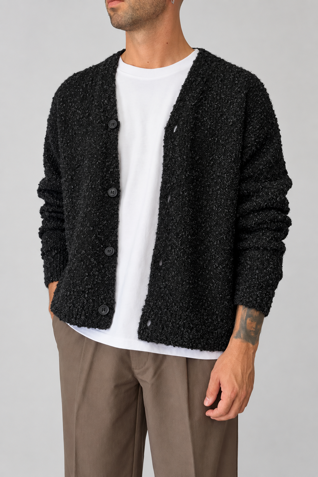 Cardigan bouclé WOODBIRD - 2636-810 BLACK