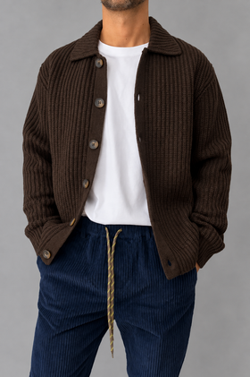 Cardigan costa inglese HAMAKI-OH - 3227H MORO