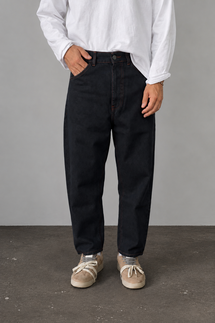 Jeans WOODEN - JAPAN RAW BLACK RED