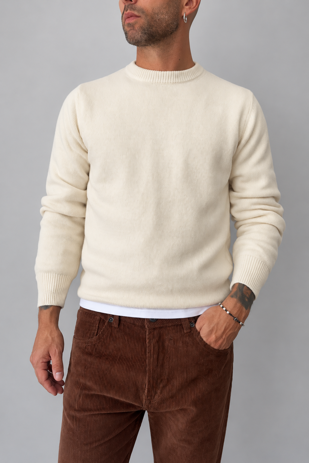 Maglione misto cashmere TELAMIRA - STM100 PANNA