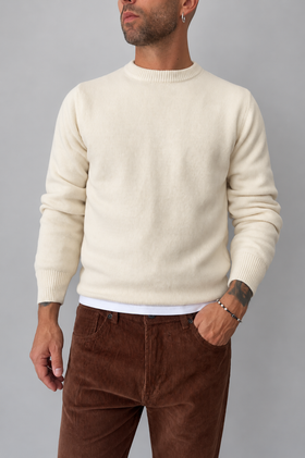 Maglione misto cashmere TELAMIRA - STM100 PANNA
