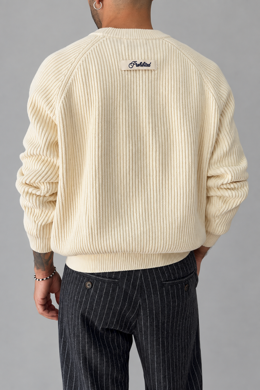 Maglione oversize PROHIBITED - CAMPUS CREAM