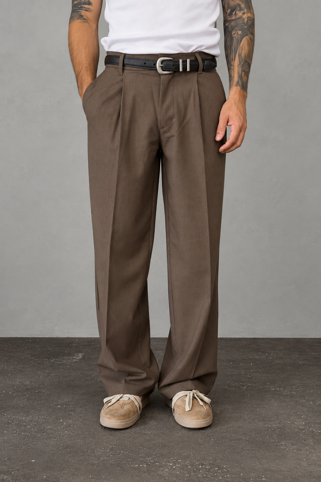 Pantalone palazzo WOODBIRD - 2536-808 BROWN