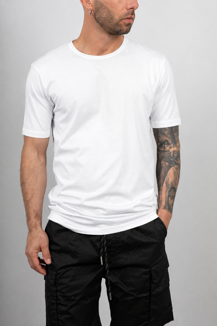 T-shirt taglio vivo GIANNI LUPO - GL893F BIANCA