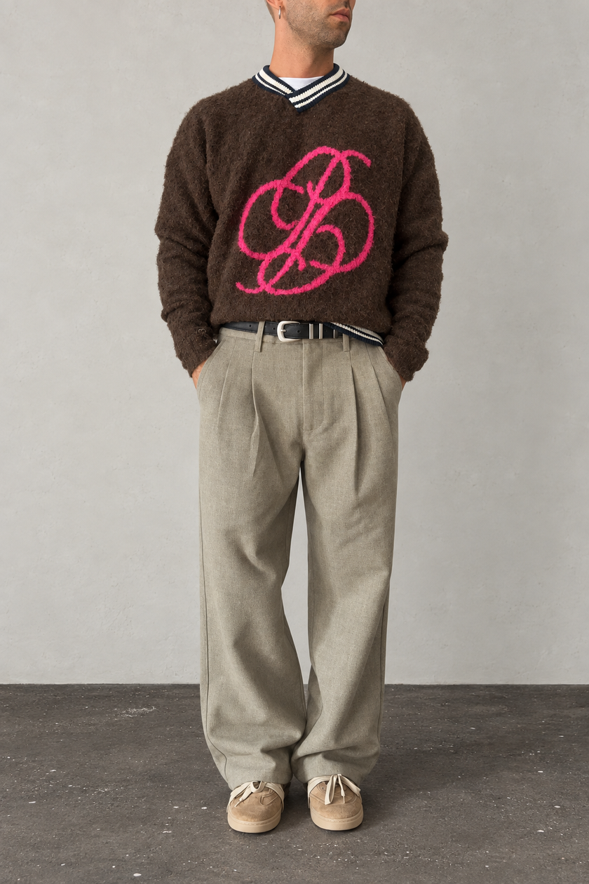 Maglione fuzzy PROHIBITED - 1360161 MUD BROWN