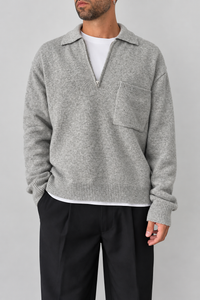 Polo 1/2 zip WOODBIRD - 2636-803 GRIGIO