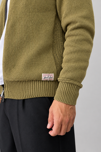 Full zipped cardigan GIANNI LUPO - GL35633 OLIVE