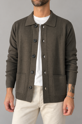 Cardigan con colletto HAMAKI-OH - 3250H VERDE