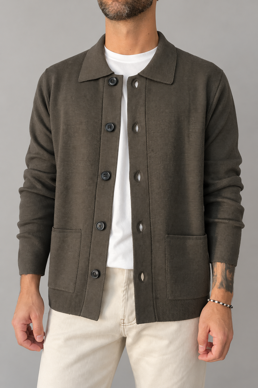 Cardigan con colletto HAMAKI-OH - 3250H VERDE