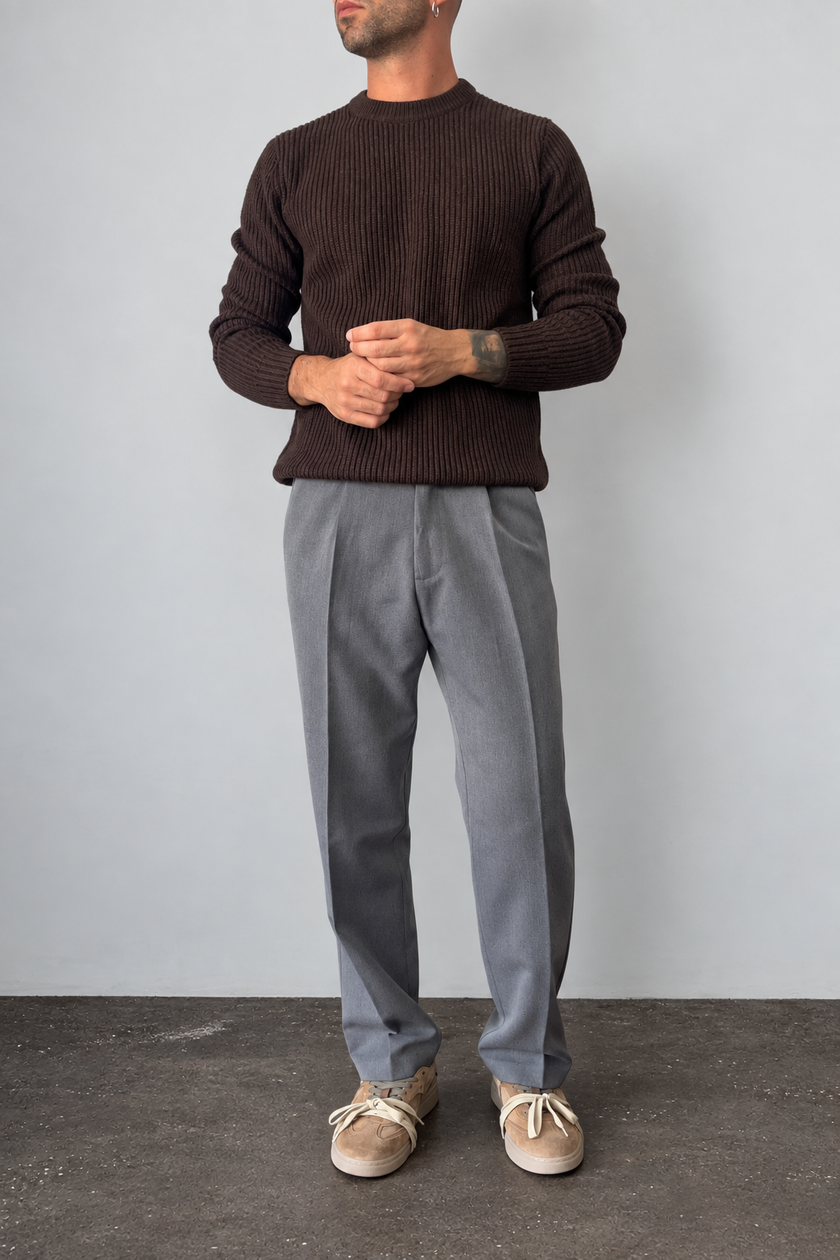 Maglione costa inglese TELAMIRA - MV-032 MORO