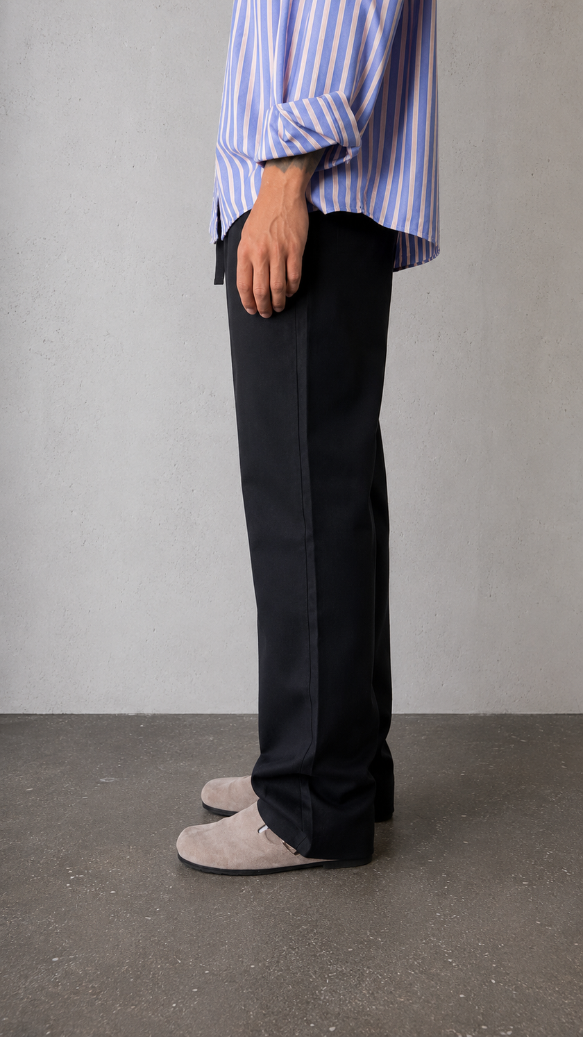 Pantaloni in lino WOODBIRD - 2416-202 BLACK