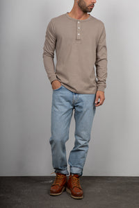 T-shirt serafino manica lunga LANDEK - BEIGE MSL02