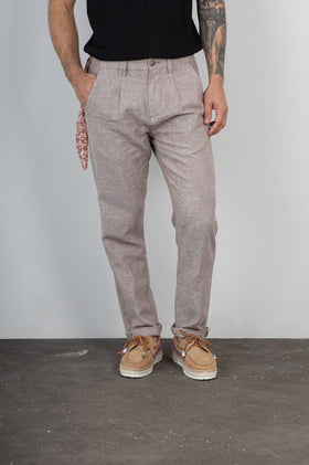 Pantalone misto lino TREZ - PURO-2233 NOCCIOLA 801