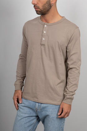 T-shirt serafino manica lunga LANDEK - BEIGE MSL02