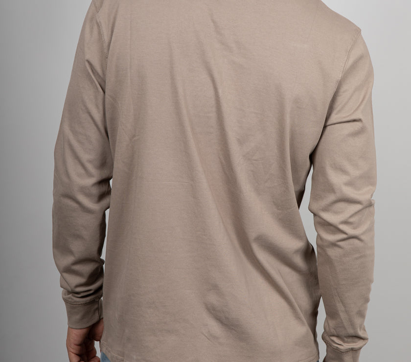 T-shirt serafino manica lunga LANDEK - BEIGE MSL02