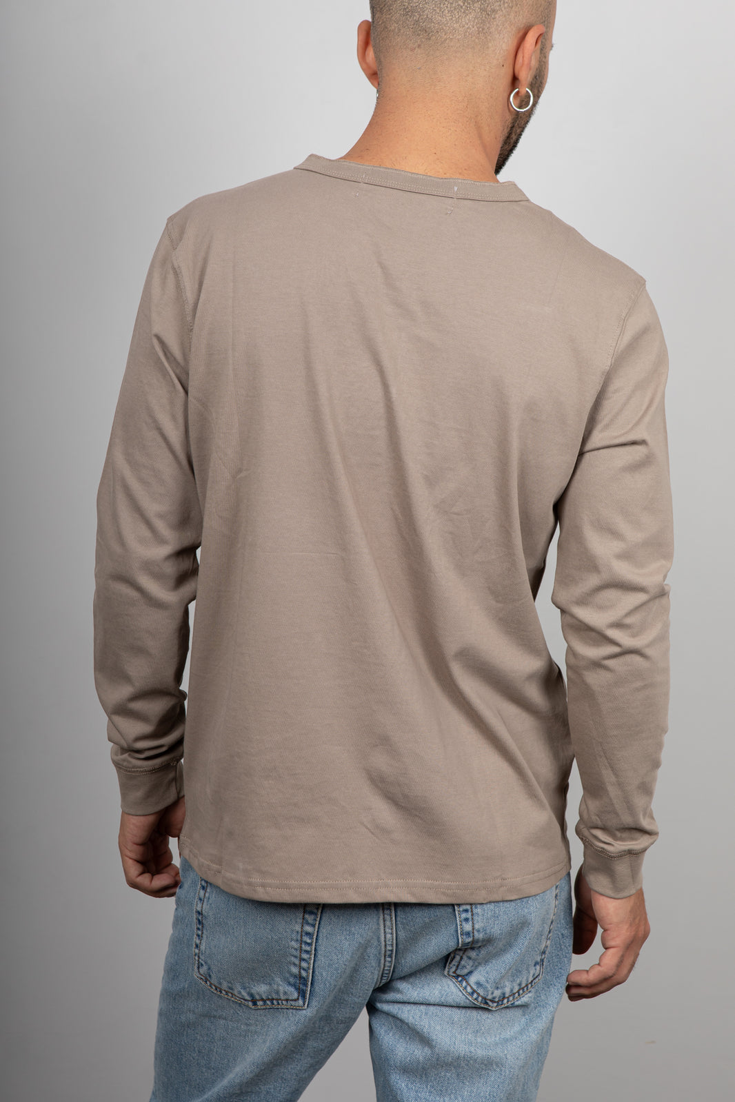 T-shirt serafino manica lunga LANDEK - BEIGE MSL02